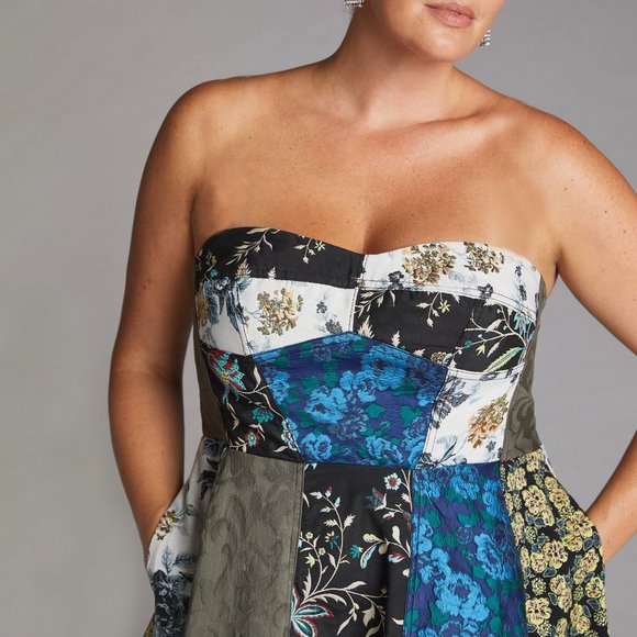 HTF Anthropologie Floral Sweetheart Midi Dress - Picture 3 of 7